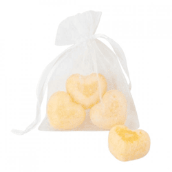 Bernsteinblock Herz Babypuder 2,5 cm Organzabeutel mit 3 Stück