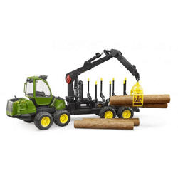 Bruder 02133 - John Deere 1210E Rückezug mit Holzgreifer, 1:16