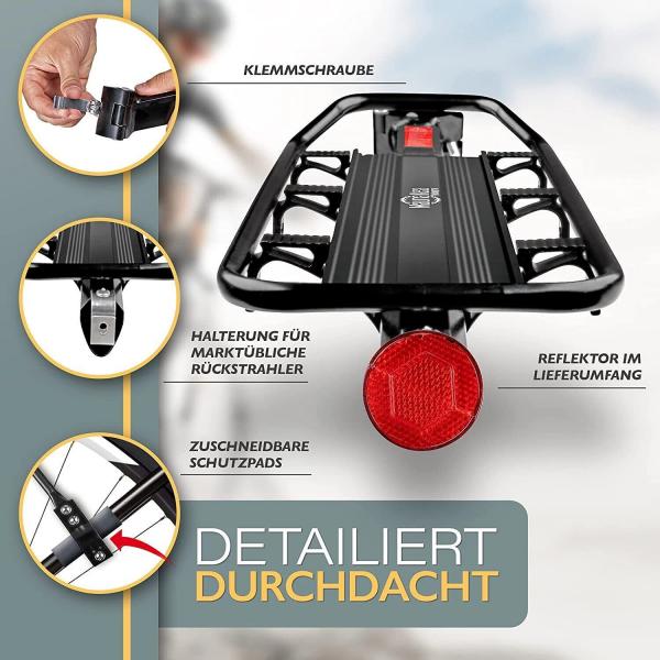 Fahrrad Gepäckträger verstellbar Häckträger für 22-27 Zoll Fahrräder Alu