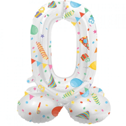 Folat foil balloon standing 0 Joyful party 41 cm
