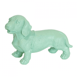Housevitamin Statue Dackel Hund mintgrün 19 cm