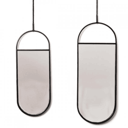 Housevitamin Wandspiegel Metall schwarz 60 cm 2er Set