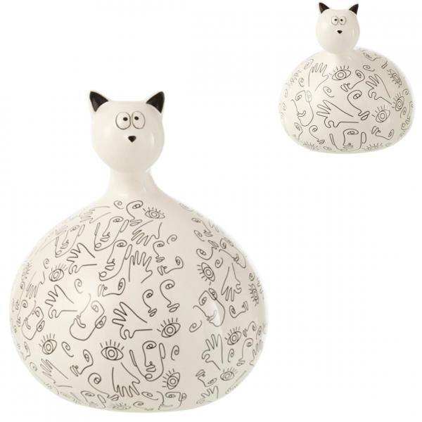 J-Line Statue Katzengesichter 22 cm 2 Stück sortiert