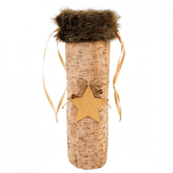 Weihnachtsgeschenkbeutel Korkoptik braun 38 cm