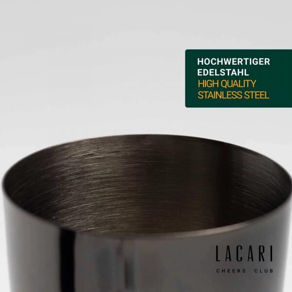 Lacari Boston Shaker Tin-in-Tin Shaker aus Edelstahl und Glas 700ml schwarz NEU
