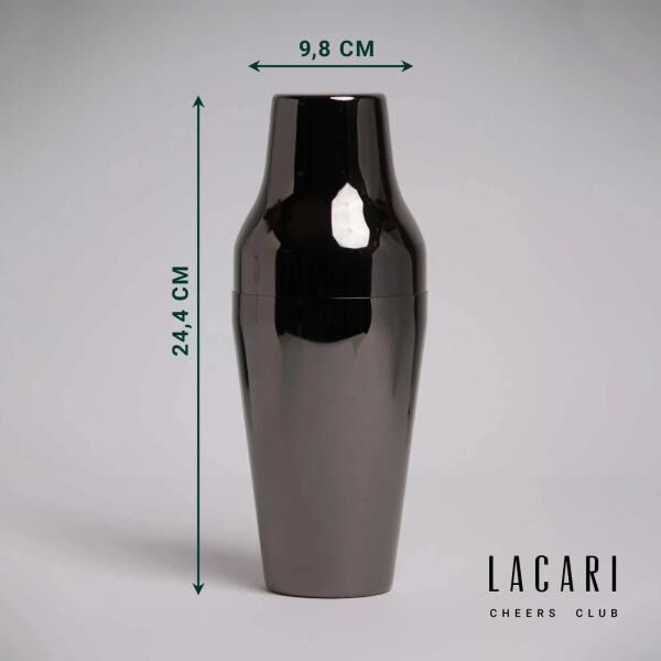Lacari French Shaker Cocktail Shaker aus Edelstahl schwarz 750 ml NEU