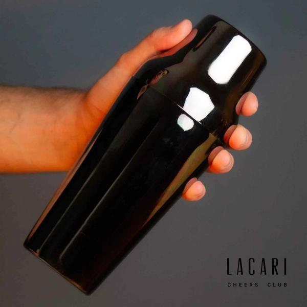 Lacari French Shaker Cocktail Shaker aus Edelstahl schwarz 750 ml NEU