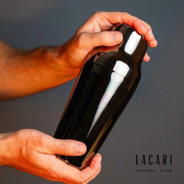 Lacari French Shaker Cocktail Shaker aus Edelstahl schwarz 750 ml NEU