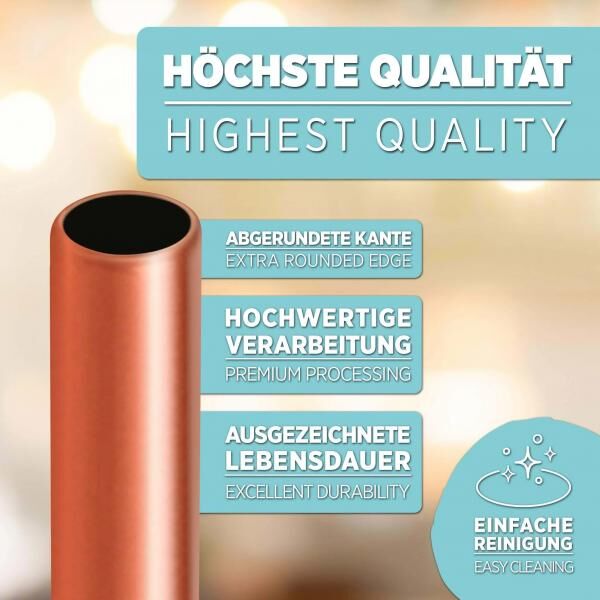 Lacari Kupfer Strohhalme 6er Set Trinkstrohhalme Kupfer Reinigungsbürste