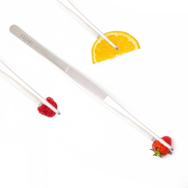 Lacari Profi Kochpinzette 30 cm Pinzette Edelstahl zum Garnieren von Cocktails und Speisen 