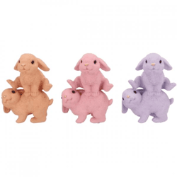 Statue Kaninchen springen Pastell 20 cm 3 sortiert