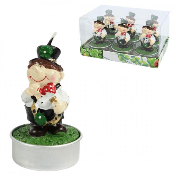 Teelichter Glücksbringer Schornsteinfeger 6,5 cm 6er Set