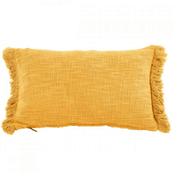 Tiseco Kissen Baumwolle Slub Solid Sonnenblume gelb 30 x 50 cm