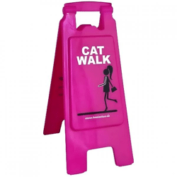 Bodenschild Cat Walk rosa 62 cm