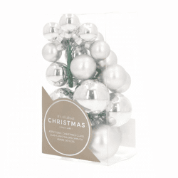 Weihnachtskugeln Glas Silber 3,5 cm Satz von 24
