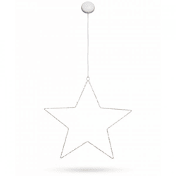 Weihnachtsstern LED mit Saugnapf auf Batterie weiß 41 cm