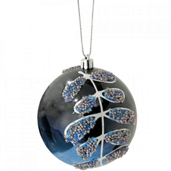 Wilko Weihnachtskugel Bead Leaf 10 cm