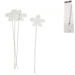 Deko-Mustertuch Blume weiß 38 cm 4er Set