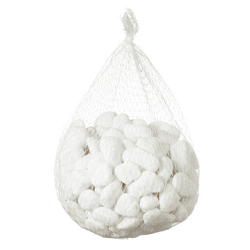 Dekosteine, 1 kg, im Netz, weiß