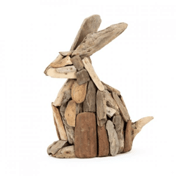 J-line Skulptur Kaninchen Holz 35 cm
