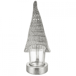 J-Line Teelichthalter Weihnachtsbaum silber 22 cm