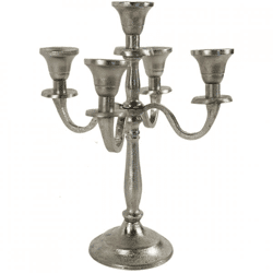 Aluminium Silber Kerzenständer 28 cm