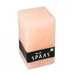 (R) Spaas Stumpenkerze Rustikaler quadratischer Lachs 7 x 13 cm.