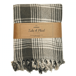 Take a Plaid Polyback Picknickdecke grün/weiß 160 x 160 cm