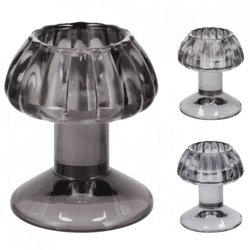 Teelichthalter Nova Mushroom Schwarz 9 cm