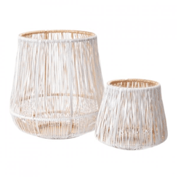 Windlicht Metall weiß/gold 15 cm 2er Set
