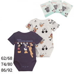 Disney Baby Strampler Mickey Mouse 2 Stück 3 sortiert