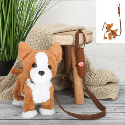 Running dog corgi with sound approx. 30x26cm