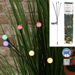LED solar garden plug, Firefly, colorful, approx. 67cmH