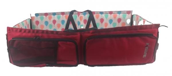 Travelmom Wickeltasche Wiege Reisetasche 5 Ablagefächer Peva Babytasche rot