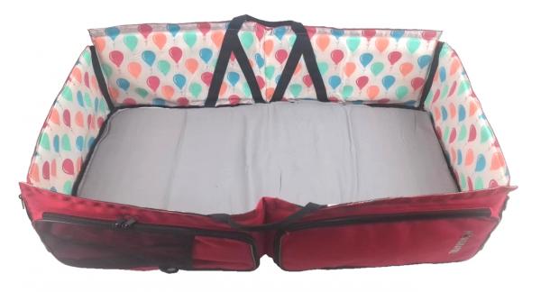 Travelmom Wickeltasche Wiege Reisetasche 5 Ablagefächer Peva Babytasche rot