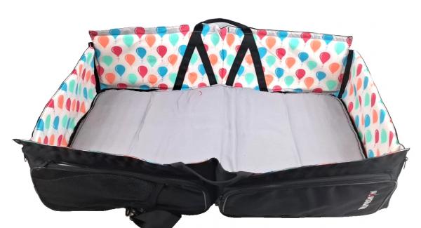 Travelmom Wickeltasche Wiege Reisetasche 5 Ablagefächer Peva Babytasche schwarz