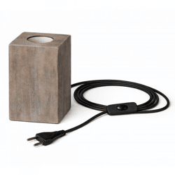 Annas Collection Tischlampe E27 Holz grau 15 cm