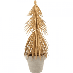 Dennenboom in pot glitter goudkleurig 22 cm