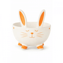 J-Line Schale Kaninchen weiß/orange 14 cm