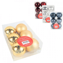 Weihnachtskugeln matt und glänzend 8 cm 4 sortiert 6er Set B-choice