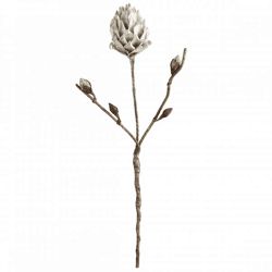 Künstliche Blume Schaum Lisa grau/weiß 122 cm