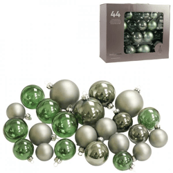 Glass Christmas balls green 10 cm 44 pieces