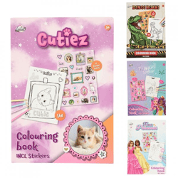 Craft Universe kleurboek A5 met stickers 4 assorti