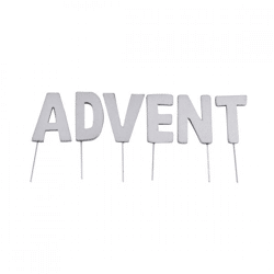 Dekoration Weihnachtsbriefausstecher ADVENT silber 5 cm