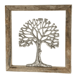 Lebensbaum im Holzrahmen, groß, ca. 30x30cm