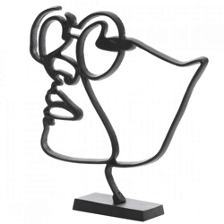 Light & Living Statue Gesicht schwarz 45 cm