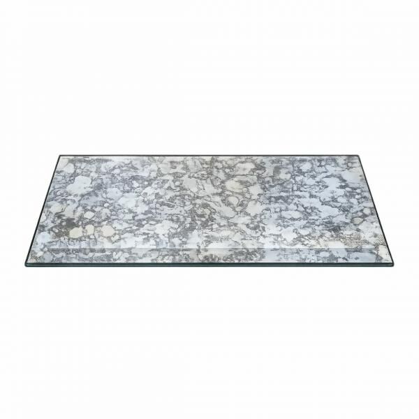 PTMD Exklusive Fliese facettiertes Glas antik silber 10 x 20 cm 60 Stück