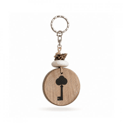 Key ring Key wood natural 13 cm