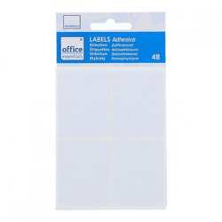 Selbstklebeetiketten weiß 40 x 50 mm 48 Stück.