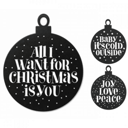 Boltze Weihnachtsanhänger Soho schwarz 25 cm 3fach sortiert